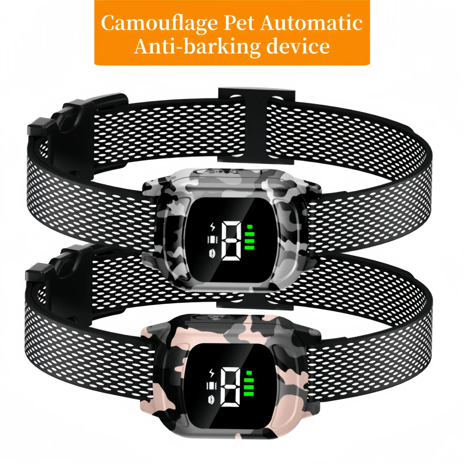 kf-S0b3f9d183f0f436eb0b28d6d291a6fe15 Camouflage Automatic Anti Barking Dog Collar - Bilde 1