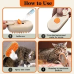 Steam Pet Brush 4-in-1 Massage Dog Steamy Brush Spray Beauty Tangled - Bilde 5