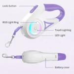 LED Retractable Dog Leash with light for Puppies Small Medium big Dogs Cats Pet Harness straps collar Accessories 3m 5m roulette - Bilde 6