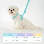 Adjustable Dog Harness Collar Leash Set Macarone Color - Bilde 4